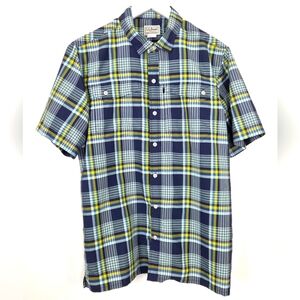L.L. Bean Men's SunSmart Cool Weave Woven Short Sleeve Navy Shirt Size M